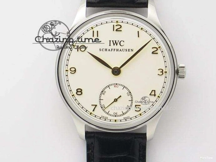 MIROTIME 0516 Efficient Portuguese Tourbillon IW5463 SS ZF Best Edition White Dial on Black Leather Strap 7170